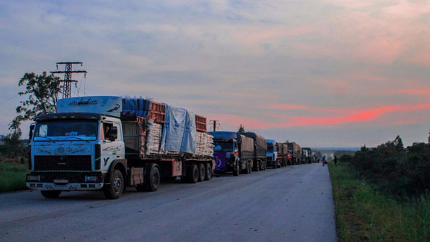ادخال قافلة مساعدات انسانية إلى ريف حمص الشمالي