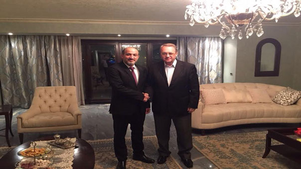 بوغدانوف التقى الجربا في القاهرة وبحث معه آليات الحل السياسي في سوريا