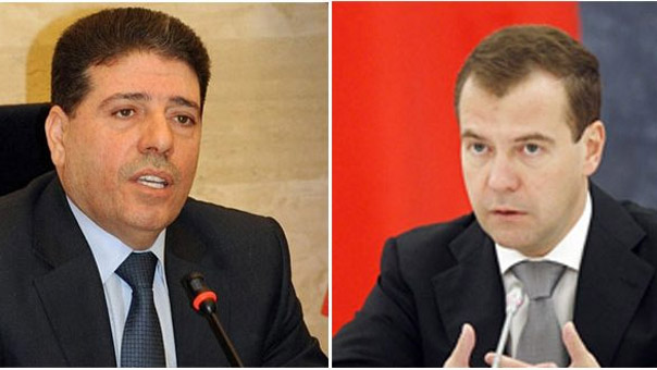 الحلقي لميدفيديف: التعاون بين دمشق وموسكو يساهم في تعزيز وعودة الأمن إلى ربوع سوريا والعالم