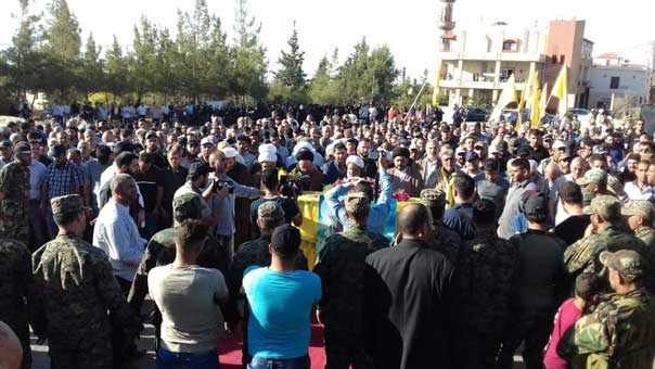 تشييع الشهيد علي عبدو بكر في بلدة النبي عثمان البقاعية