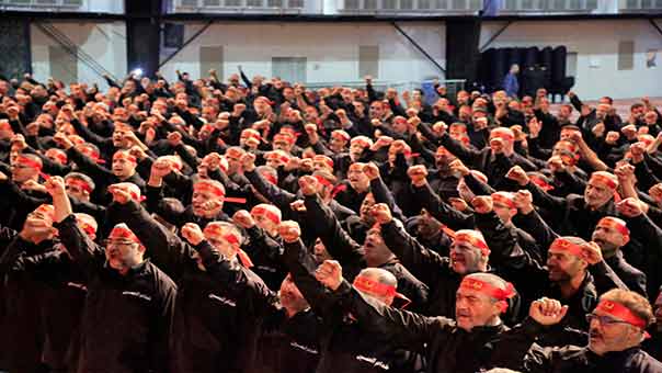 حزب الله أعلن انطلاق مراسم احياء عاشوراء باحتفال في مجمع سيد الشهداء