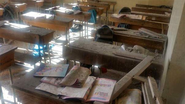 استشهاد 8 تلاميذ وإصابة 27 آخرين بينهم معلمة بقصف المسلحين لمدرسة الفرقان في حلب