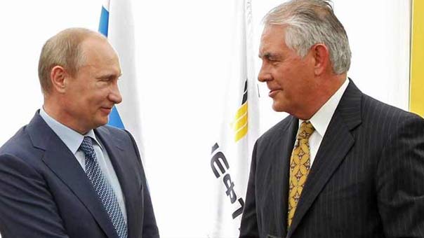 ترامب يعين رئيس مجلس إدارة &rsquo;إكسون موبيل&rsquo; النفطية ريكس تيلرسون وزيرًا للخارجية والكرملين يرحب