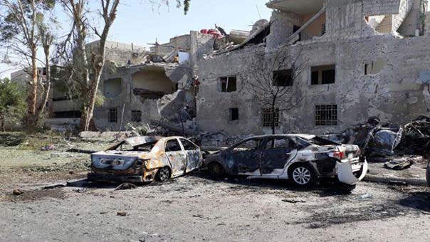 شهداء وجرحى جراء 3 تفجيرات ارهابية على طريق المطار وحي العمارة في دمشق