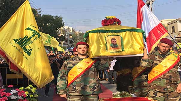 حزب الله وأهالي بلدتي تول والشرقية الجنوبيتين يشيعون الشهيد محمد طالب شعيب