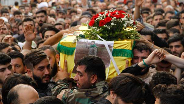 تشييع الشهيد المجاهد احمد نزيه مهدي ’سيد صادق’ في روضة الحوراء زينب (ع) في الغبيري