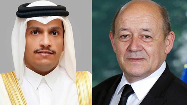 وزيرا خارجية قطر وفرنسا يبحثان الأزمة الخليجية