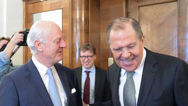 لقاء لافروف - دي ميستورا: مفاوضات سورية في ت2 ونهاية العملية ضد &rsquo;داعش&rsquo; قريباً

