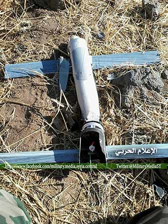 بالصور - طائرات إستطلاع للمجموعات المسلحة أسقطها الجيش السوري بريف ‫&rlm;درعا‬