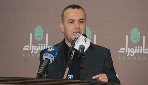 حزب الله يتلقى التبريكات بالشهيد القائد حسن الحاج في مجمع الامام الحسين(ع) في صور