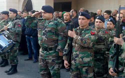 الجيش اللبناني وأهالي بلدة شمسطار شيعوا الشهيد الجندي علي قاسم زين
