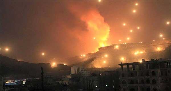 العدوان السعودي يستخدم قنابل إنشطارية في مأرب..ويرتكب مجزرة سقط ضحيتها العشرات في تعز