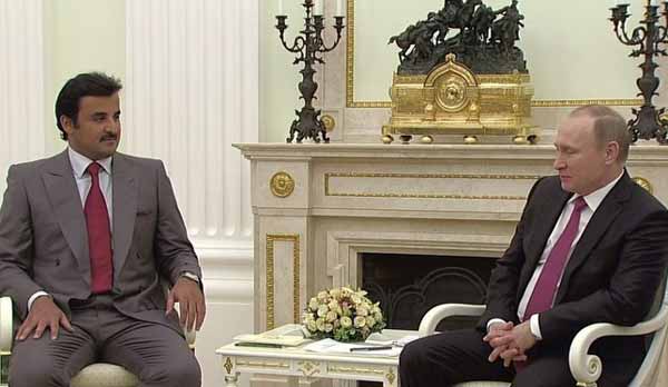 بوتين وامير قطر بحثا الأزمة السورية والطاقة