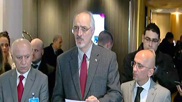 الجعفري من جنيف: أطراف إرهابية تشارك ضمن وفد الرياض .. والحديث عن شروط مسبقة عرقلة للحوار