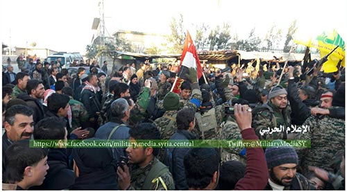 مشهد مهيب لاستقبال أهالي نبّل والزهراء طلائع الجيش السوري وحلفائه - مصوّر
