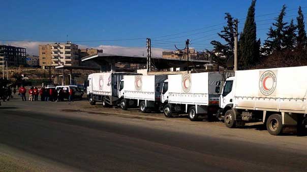 الهلال الأحمر السوري يدخل مساعدات الى مدينة التل بريف دمشق