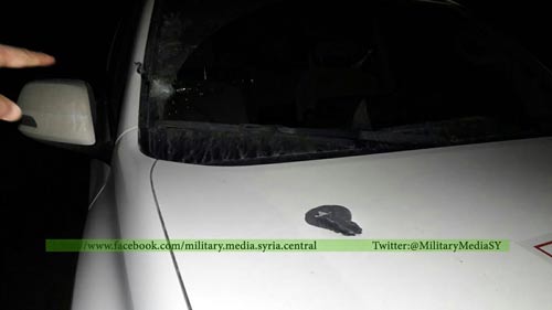 بالصور: انكشاف زيف التضليل الاعلامي في مضايا السورية مجددًا.. سيارات الصليب الأحمر الدولي عرضة لرصاص المسلحين