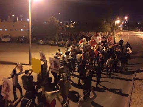 مسيرات بالبحرين في أولى أيام العصيان المدني وقوات آل خليفة تبطش بالمدنيين