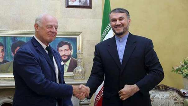 عبد اللهيان لدِي ميستورا: لتحديد علاقة المسلحين بالإرهابيين منعًا لاستغلال &rsquo;وقف القتال&rsquo;