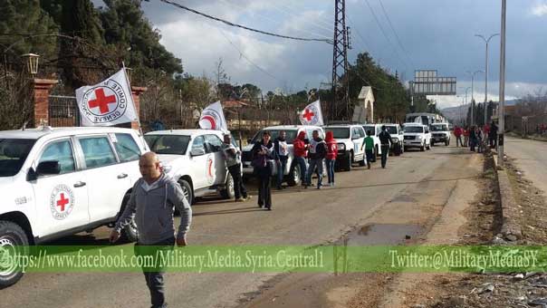 مساعدات انسانية الى مضايا والزبداني بريف دمشق وكفريا والفوعة بريف ادلب