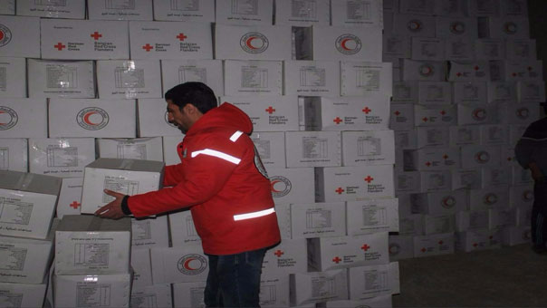 ادخال قافلة مساعدات انسانية إلى ريف حمص الشمالي