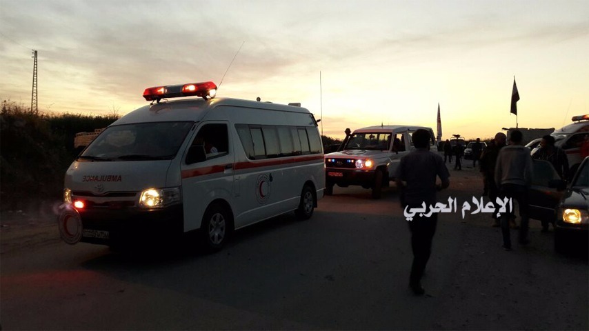 بالصور: وصول حافلات جرحى وعائلات مضايا - الزبداني وكفريا -الفوعة