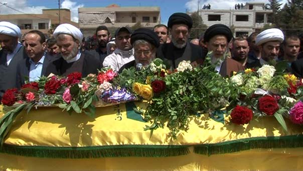 حزب الله شيع الشهيد يوسف حسن الموسوي في بلدة علي النهري البقاعية