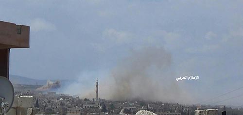 شهيدان وستة جرحى في قصف صاروخي للمجموعات الإرهابية على بلدة كفريا المحاصرة