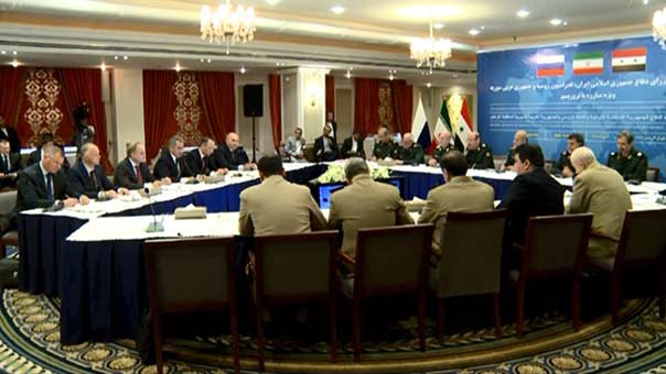 دهقان خلال الاجتماع الثلاثي بين وزراء دفاع إيران وروسيا وسوريا: إيران توافق على وقف إطلاق نار مضمون ومكفول في سوريا