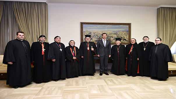 الأسد مستقبلا البطريرك يونان: غياب المكوِن المسيحي عن بلاد الشرق يفقد الشرق برمته قيمته