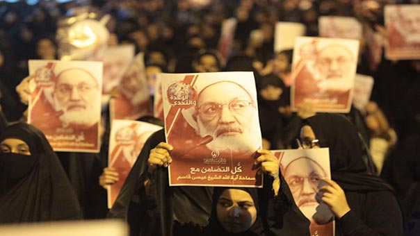 تواصل ردود الفعل والاحتجاجات الشعبية في البحرين استنكاراً لاسقاط الجنسية عن الشيخ عيسى قاسم