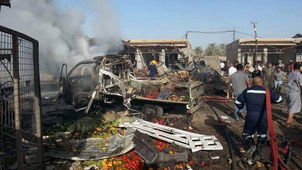 العراق: 9 شهداء و 20 جريحا في تفجير استهدف سوقا شمالي بغداد