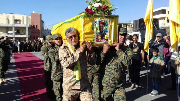 تشييع الشهيد علي عبدو بكر في بلدة النبي عثمان البقاعية