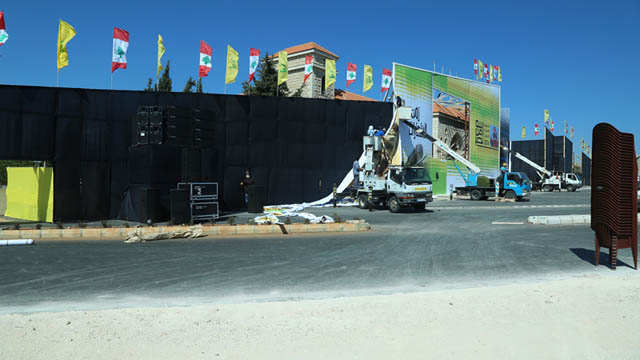 استكمال التحضيرات في بنت جبيل لمهرجان الذكرى العاشرة لانتصار تموز 2006