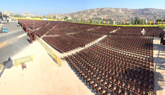 استكمال التحضيرات في بنت جبيل لمهرجان الذكرى العاشرة لانتصار تموز 2006