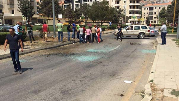 شهيدة وجرحى بانفجار بعبوة ناسفة على دوار الكسارة في زحلة