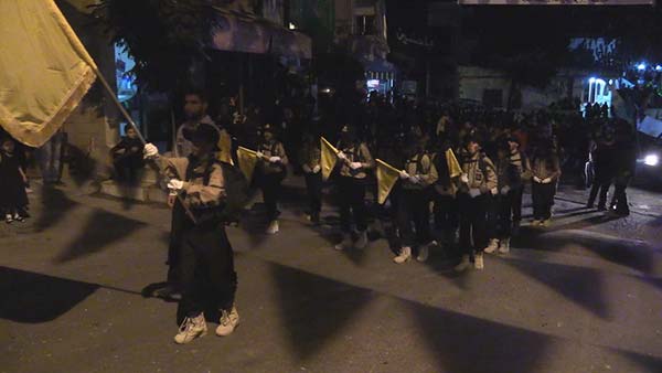 مسيرات حسينية في الليلة الثامنة من محرم في صير الغربية والقصيبة بالجنوب