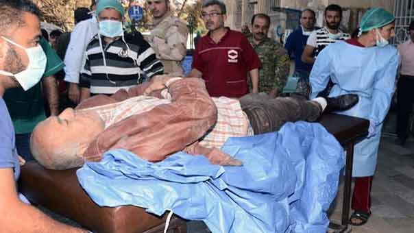 عشرات المصابين من جراء إستهداف المسلحين الأحياء السكنية في حلب بالغازات السامة