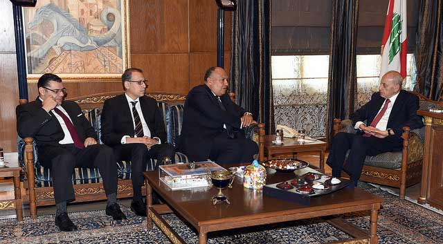  الارهاب والتضامن العربي محور جولة وزير الخارجية المصري على الرؤساء والقيادات اللبنانية