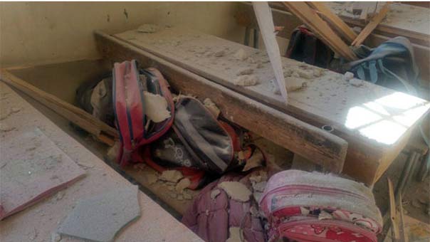 استشهاد 8 تلاميذ وإصابة 27 آخرين بينهم معلمة بقصف المسلحين لمدرسة الفرقان في حلب