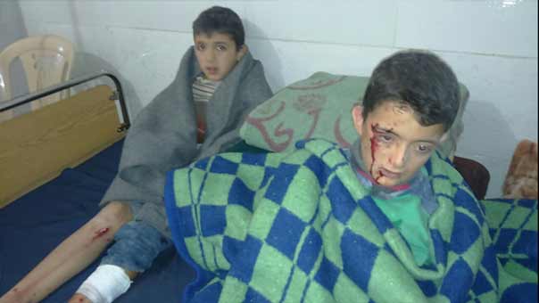 بالصور: 10 إصابات في مدينتي نبّل والزهراء شمال حلب بقذائف صاروخية مصدرها المجموعات المسلحة 