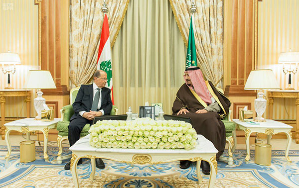 خلال اللقاء بين الرئيس عون والملك السعودي
