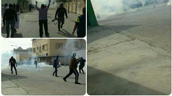 عقب جريمة اعدام الشبان الثلاثة .. البحرانيون ينزلون الساحات والسلطات تستخدم الشوزن