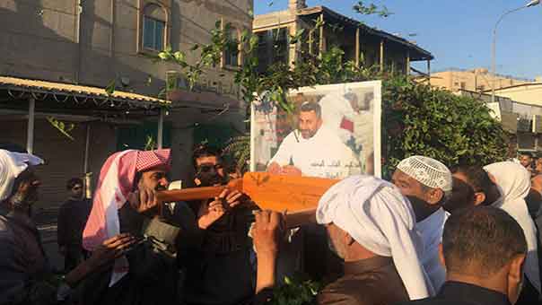 الشهيد جابر العقيلي الى مثواه الأخير في القطيف