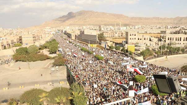 صنعاء تشهد مظاهرة كبيرة تحت عنوان &rsquo;البأس الشديد&rsquo;