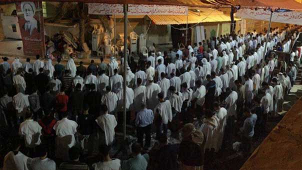 نظام آل خليفة يرجئ محاكمة آية الله قاسم.. والشعب يرتدي الأكفان دفاعًا