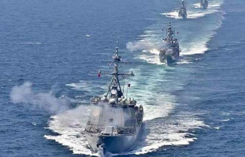 مناورات بحرية بين سيول وطوكيو وواشنطن للتصدي لصواريخ استراتيجية قد تطلقها بيونغ يانغ