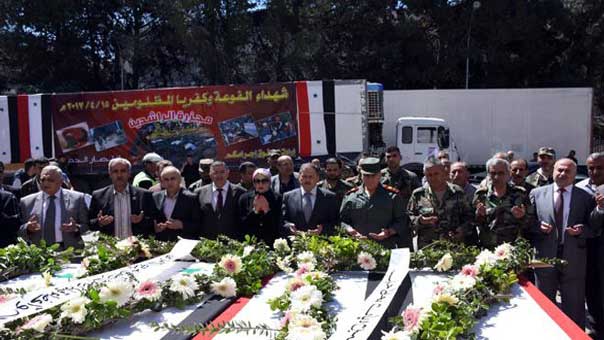 حضور رسمي وشعبي في موكب مهيب لتشييع 51 شهيدًا من أهالي كفريا والفوعة