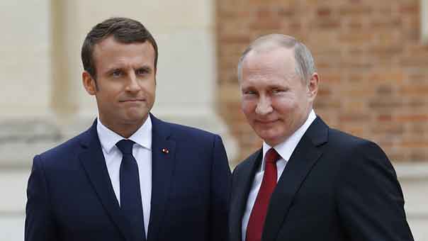  بوتين: لا يمكن مكافحة الإرهاب بتخريب الدول.. وماكرون: للحفاظ على الدولة السورية