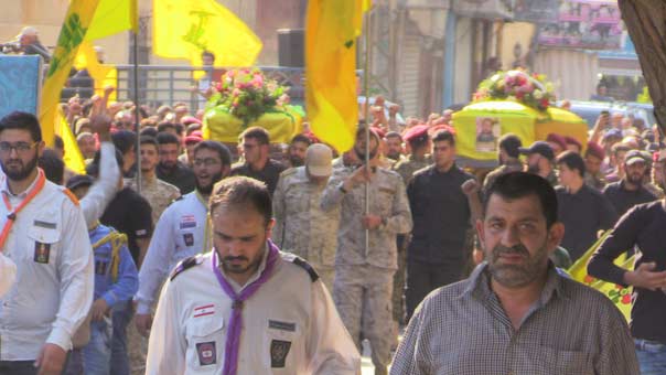 حزب الله وجمهور المقاومة شيّعوا الشهداء الفن وياغي وعباس في بعلبك